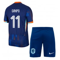 Echipament fotbal Olanda Cody Gakpo #11 Tricou Deplasare European 2024 pentru copii maneca scurta (+ Pantaloni scurti)